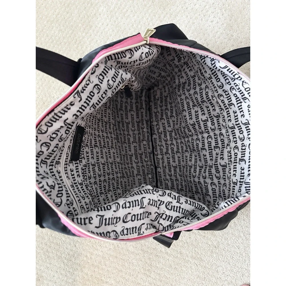 JUICY COUTURE Large Black Designer Shoulder‎ Strap Multicolor Quilted Tote Bag